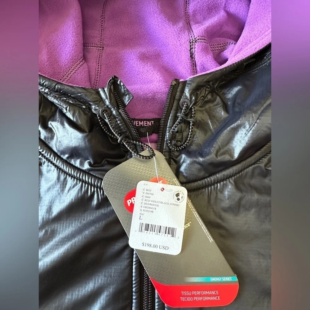 NWT Free People Go The Distance Fleece Jacket in Red Violet/Black Combo